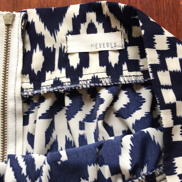 Everly Blue & White Ikat Print Skirt, Medium - Picture 3 of 4